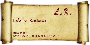 Löv Kadosa névjegykártya