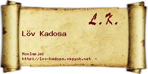 Löv Kadosa névjegykártya